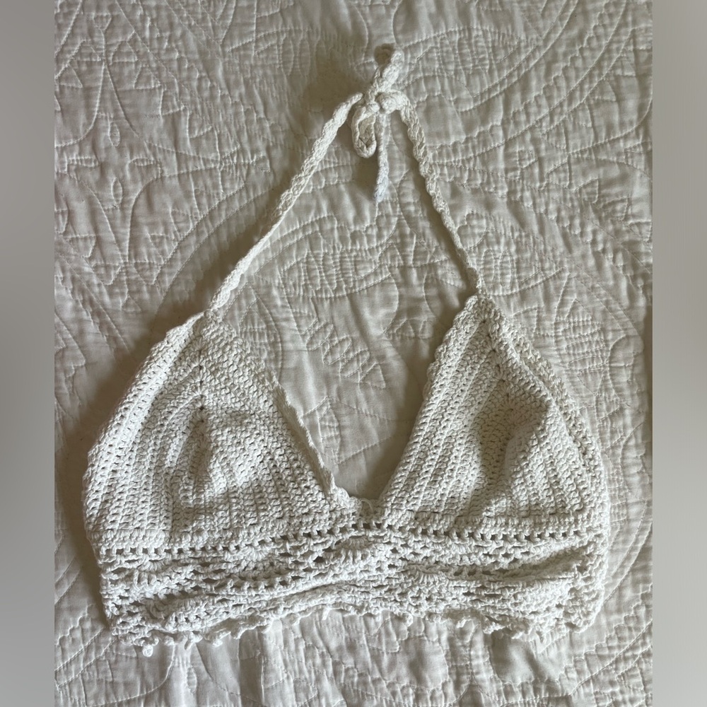 Knitted crop top/cover up